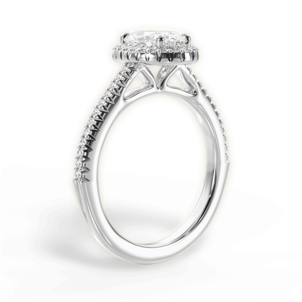 14kt White Gold/18kt White Gold/Platinum/oval/front
