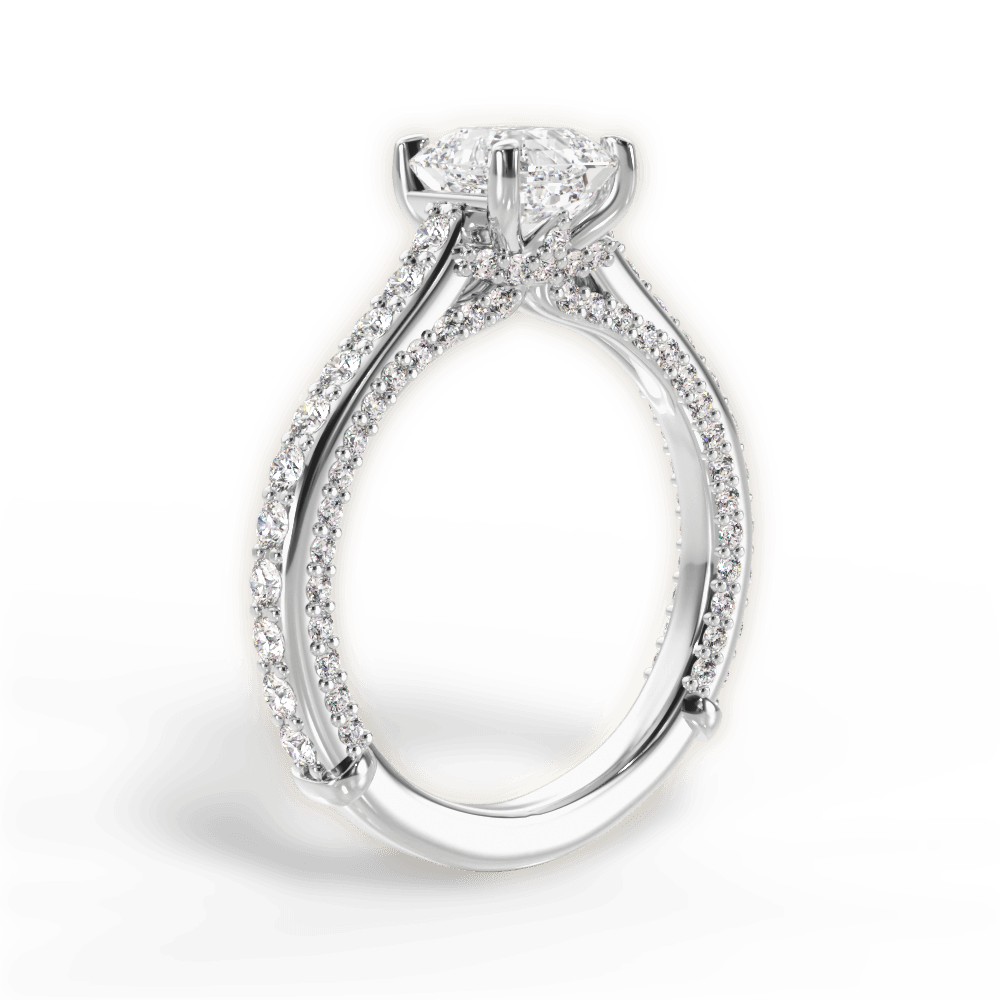 14kt White Gold/18kt White Gold/Platinum/asscher/front