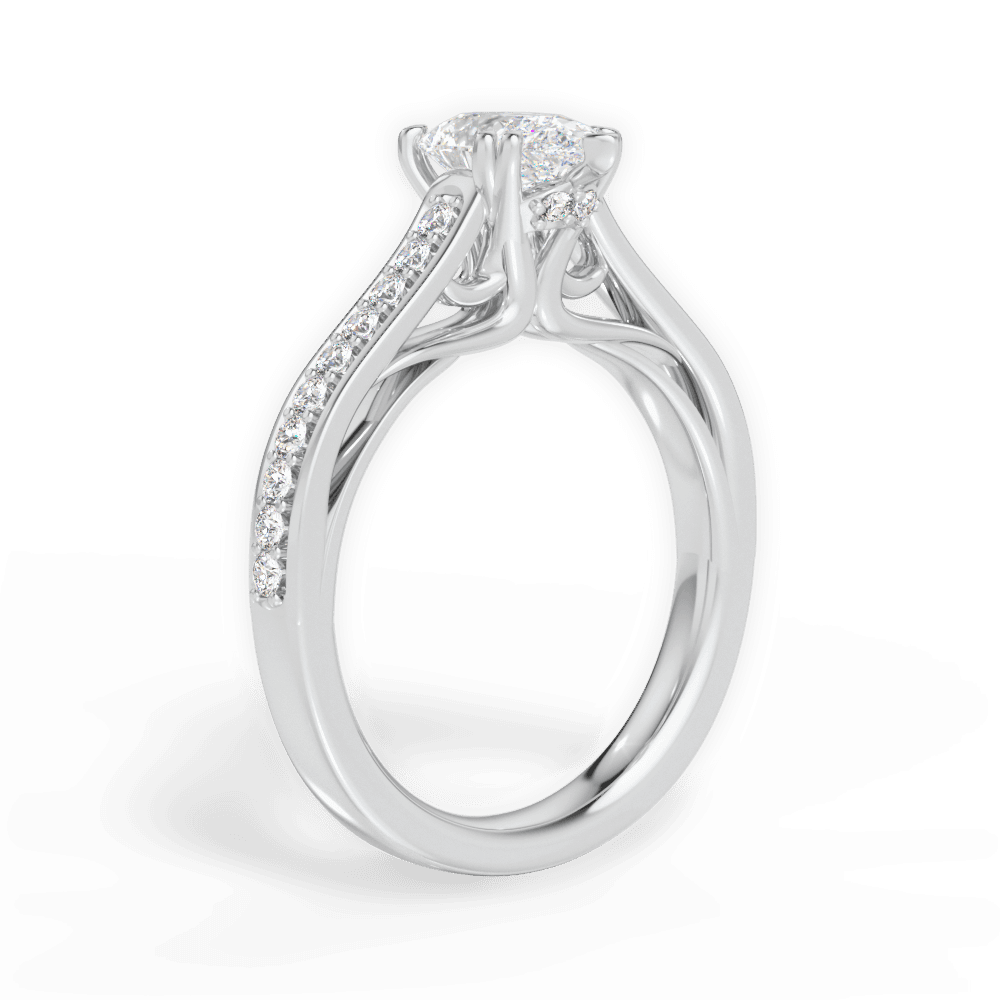 14kt White Gold/18kt White Gold/Platinum/pear/front