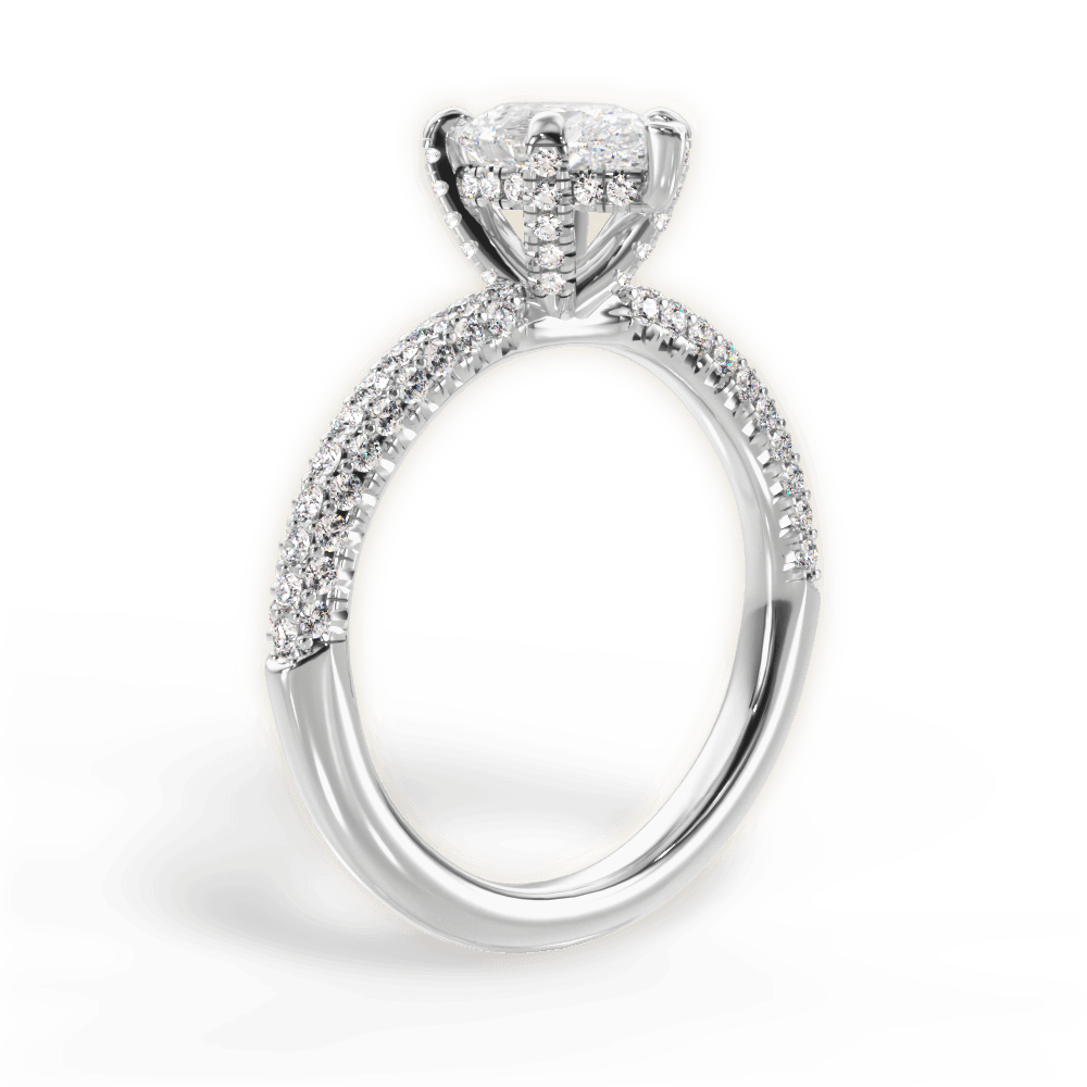 14kt White Gold/18kt White Gold/Platinum/pear/front