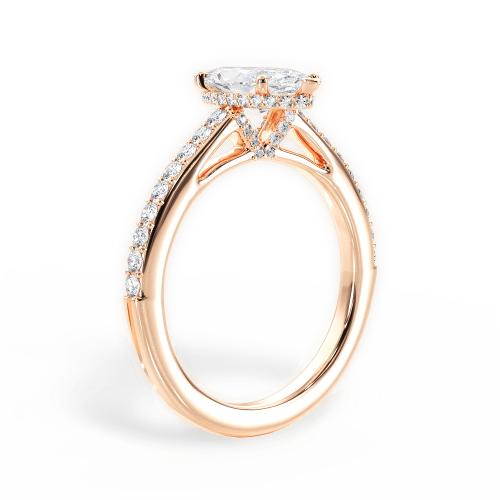 14kt Rose Gold/18kt Rose Gold/marquise/front