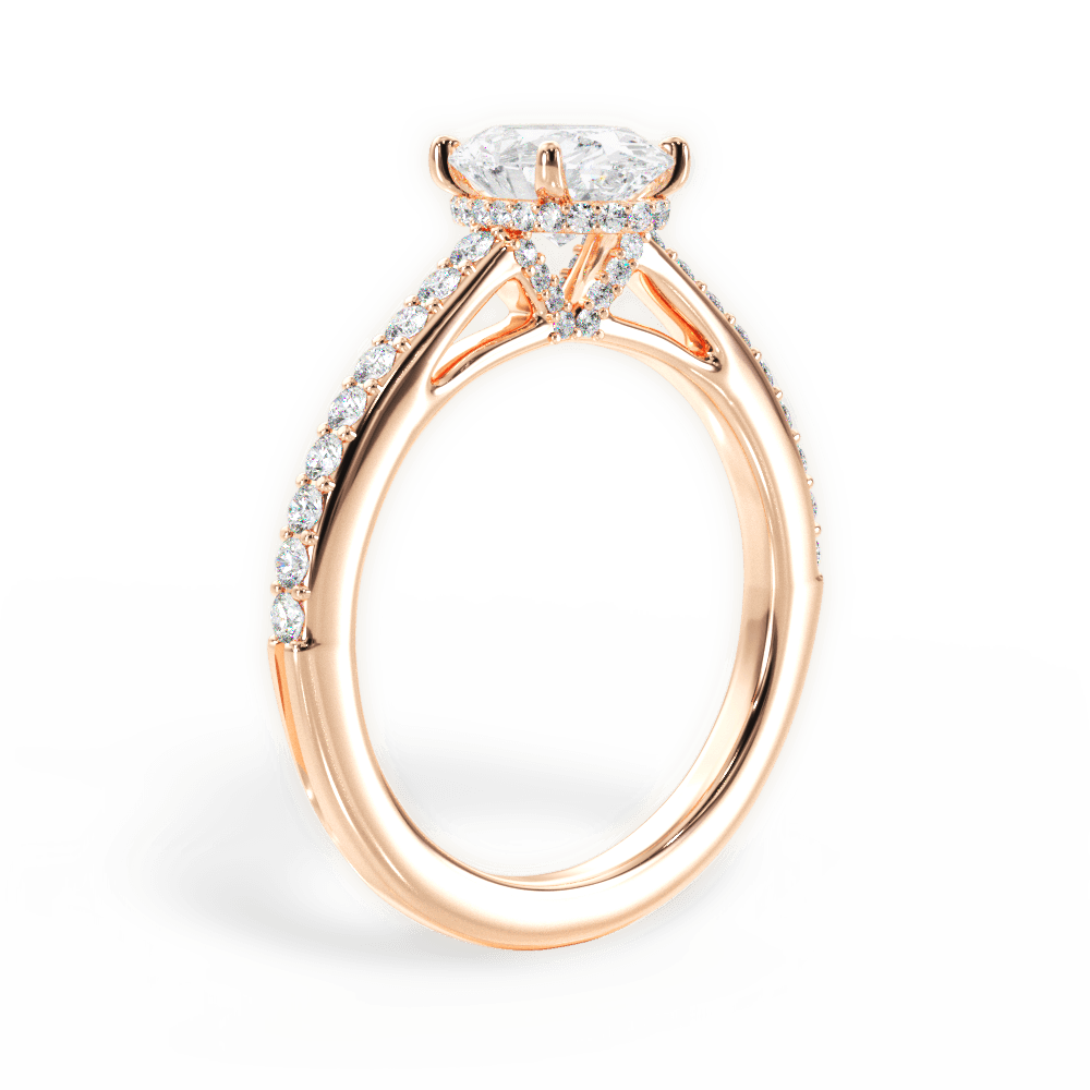 14kt Rose Gold/18kt Rose Gold/oval/front