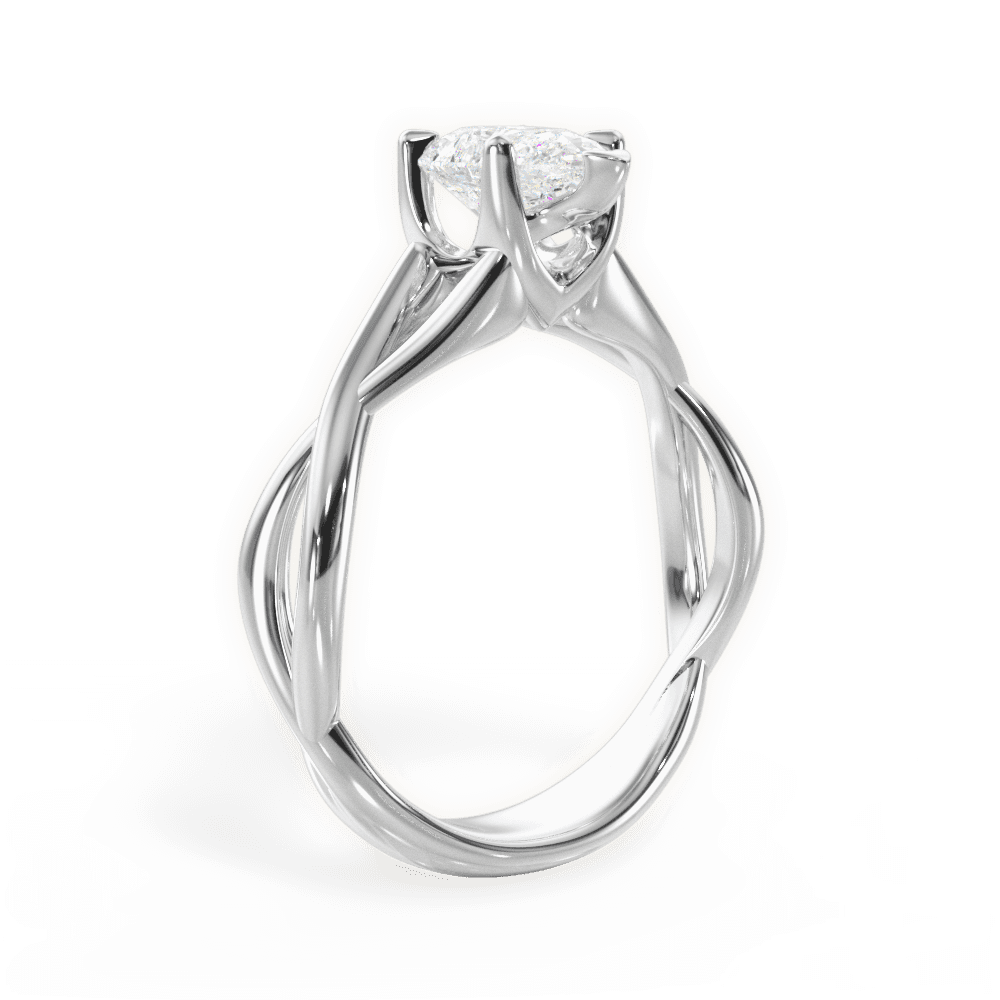 14kt White Gold/18kt White Gold/Platinum/pear/front