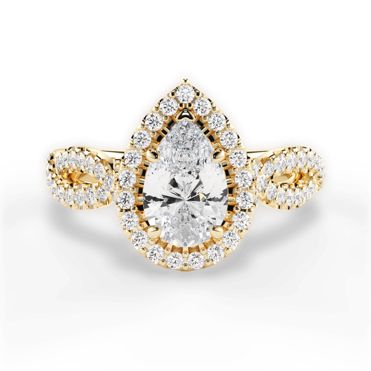 14kt Yellow Gold/18kt Yellow Gold/pear/top sku 1PZ1318