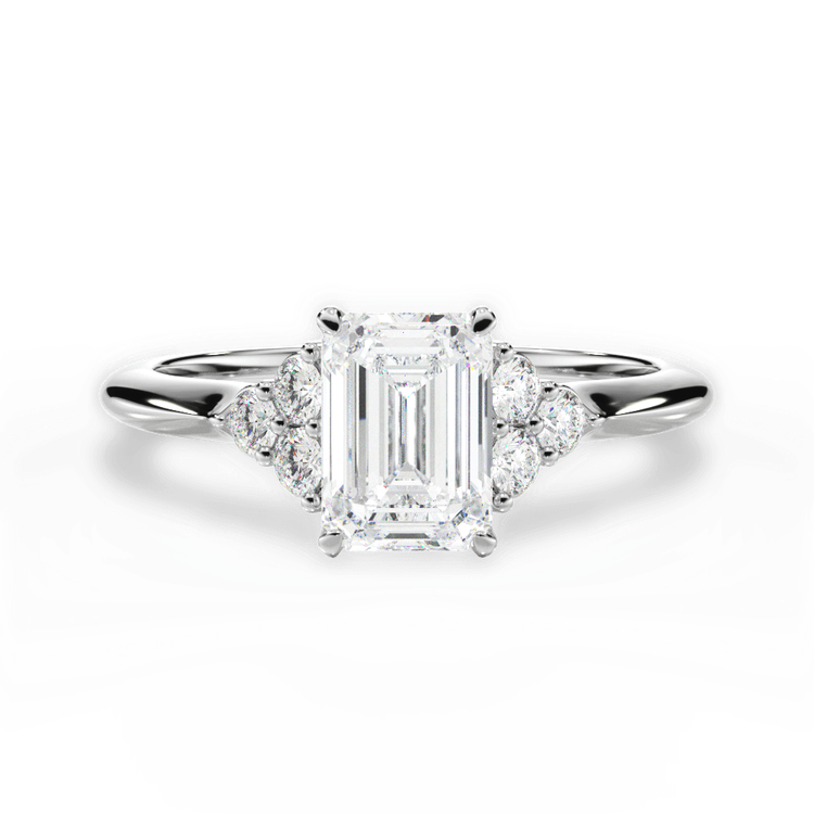 14kt White Gold/18kt White Gold/Platinum/emerald/top sku 1ECZ4705