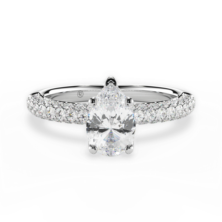 14kt White Gold/18kt White Gold/Platinum/pear/top sku 1PZ1340