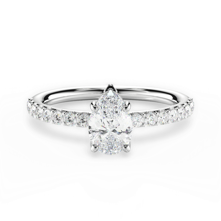 14kt White Gold/18kt White Gold/Platinum/pear/top sku 1PZ4753