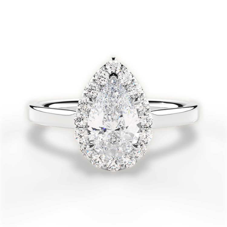 14kt White Gold/18kt White Gold/Platinum/pear/top sku 1PZ1329