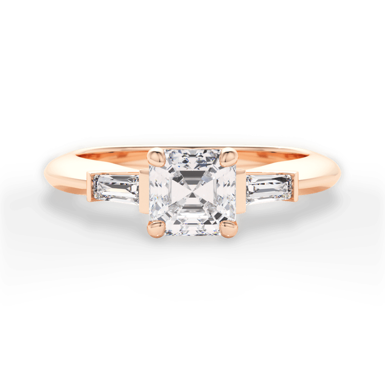 14kt Rose Gold/18kt Rose Gold/asscher/top sku 1ASZ1013
