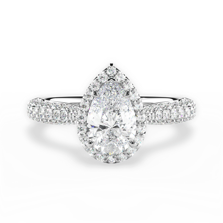 14kt White Gold/18kt White Gold/Platinum/pear/top sku 1PZ1349