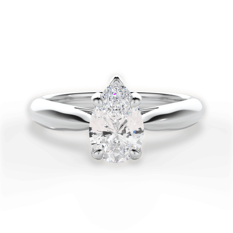 14kt White Gold/18kt White Gold/Platinum/pear/top sku 1PZ7244