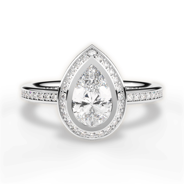 14kt White Gold/18kt White Gold/Platinum/pear/top sku 1PZ1694