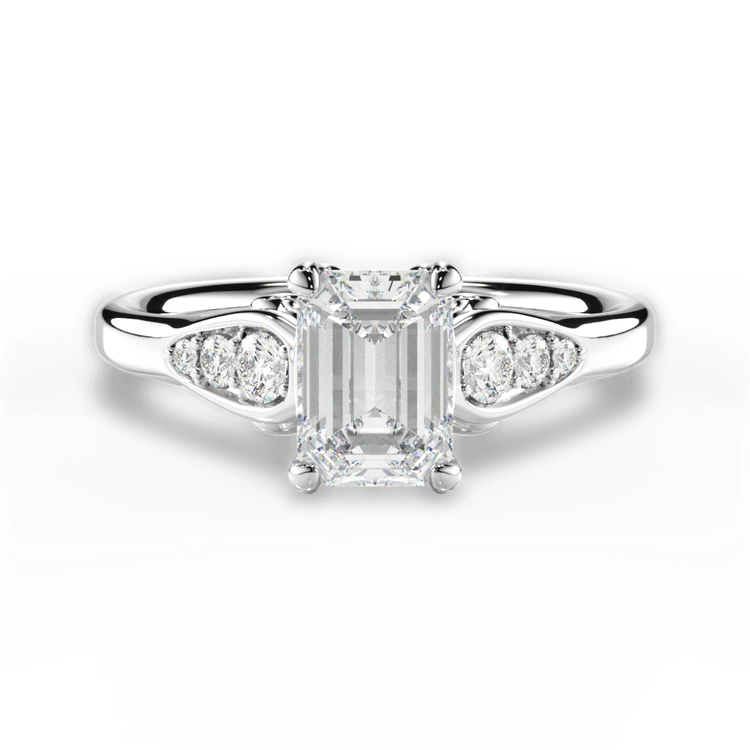 14kt White Gold/18kt White Gold/Platinum/emerald/top sku 1ECZ4757