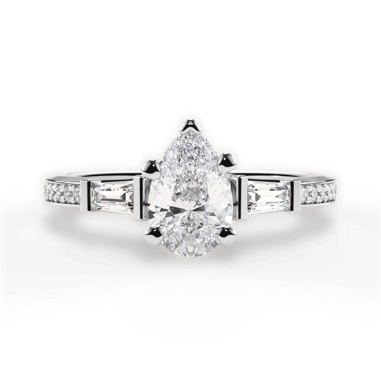 14kt White Gold/18kt White Gold/Platinum/pear/top sku 1PZ3051