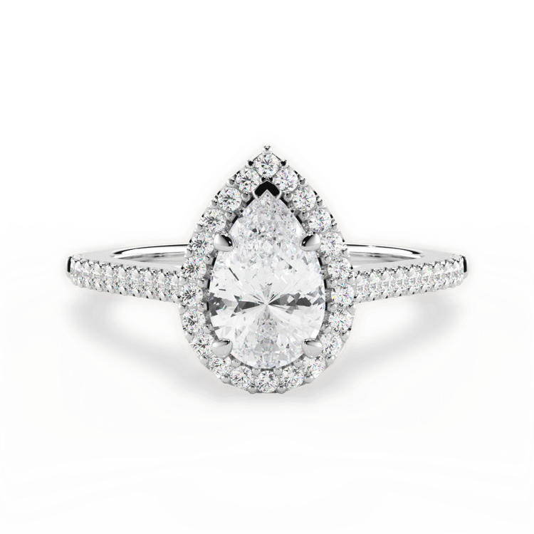 14kt White Gold/18kt White Gold/Platinum/pear/top sku 1PZ4746
