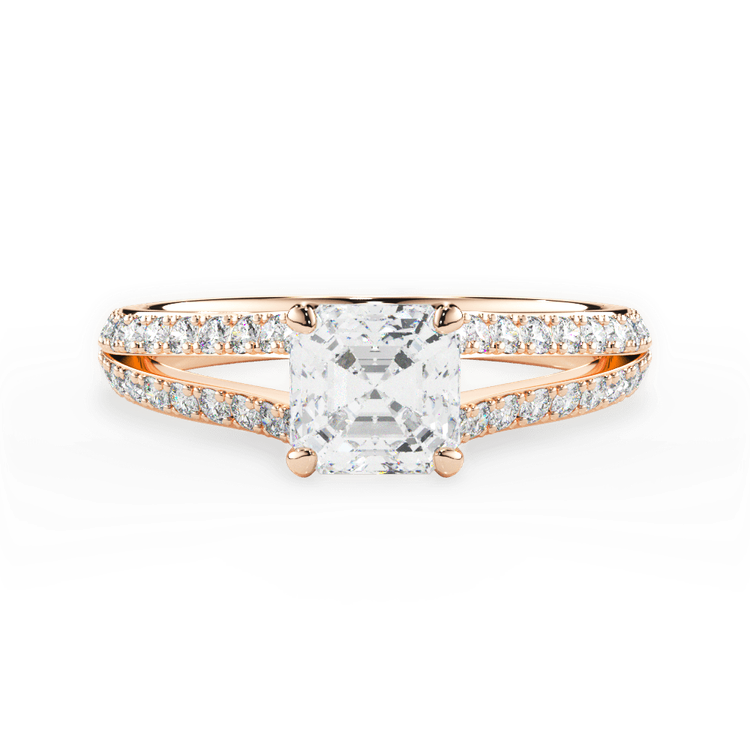 14kt Rose Gold/18kt Rose Gold/asscher/top sku 1ASZ2488