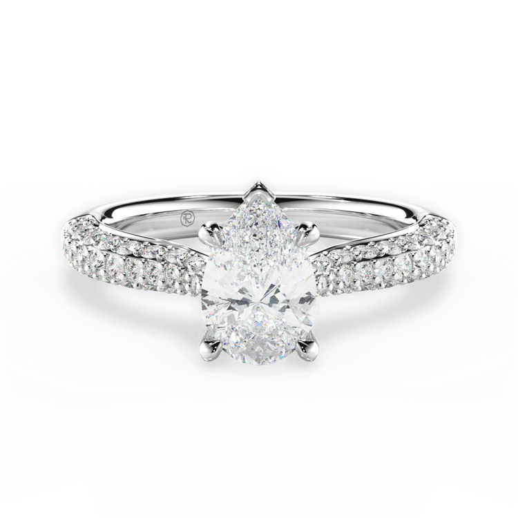 14kt White Gold/18kt White Gold/Platinum/pear/top sku 1PZ1350