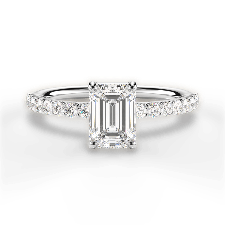 14kt White Gold/18kt White Gold/Platinum/emerald/top sku 1ECZ4753