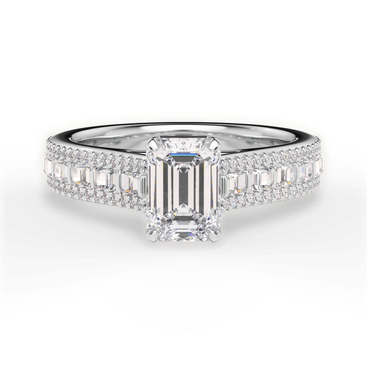 14kt White Gold/18kt White Gold/Platinum/emerald/top sku 1ECZ1524