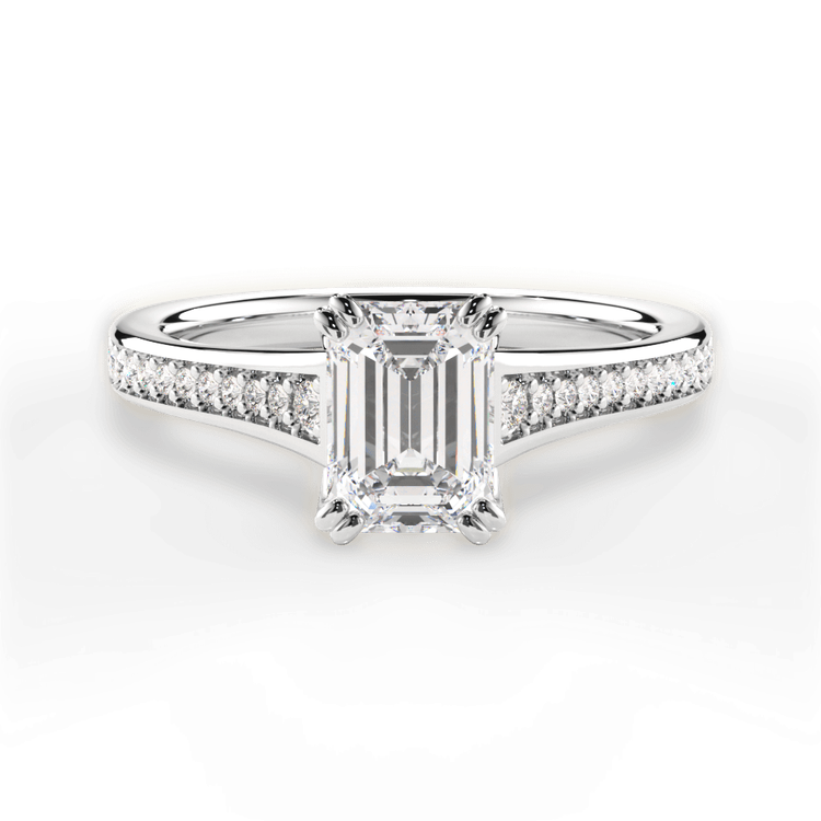 14kt White Gold/18kt White Gold/Platinum/emerald/top sku 1ECZ2493