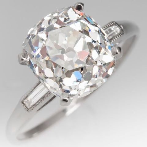 old mine cut diamond ring