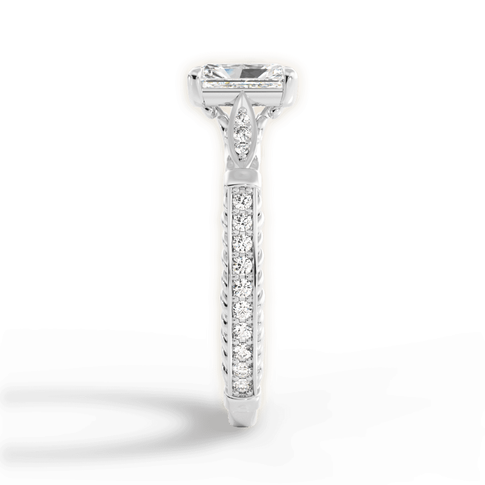 14kt White Gold/18kt White Gold/Platinum/radiant/perspective