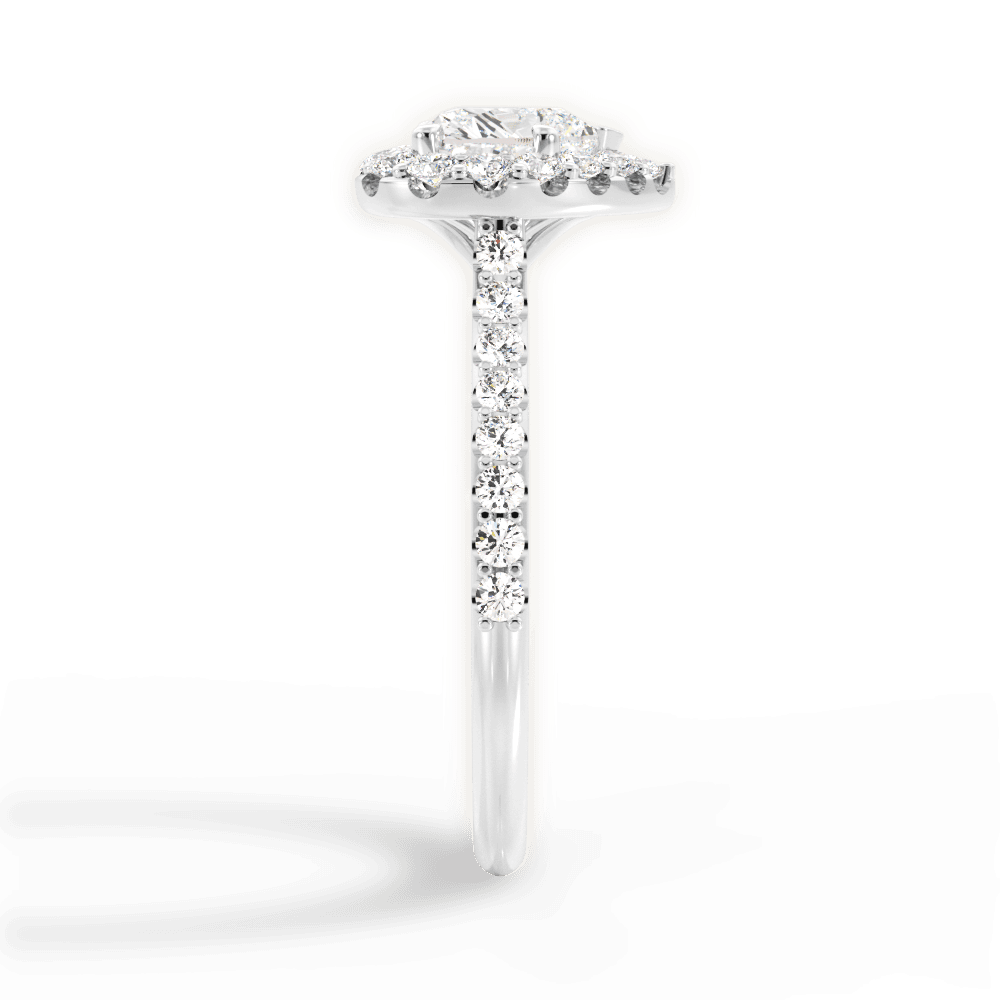 14kt White Gold/18kt White Gold/Platinum/heart/perspective