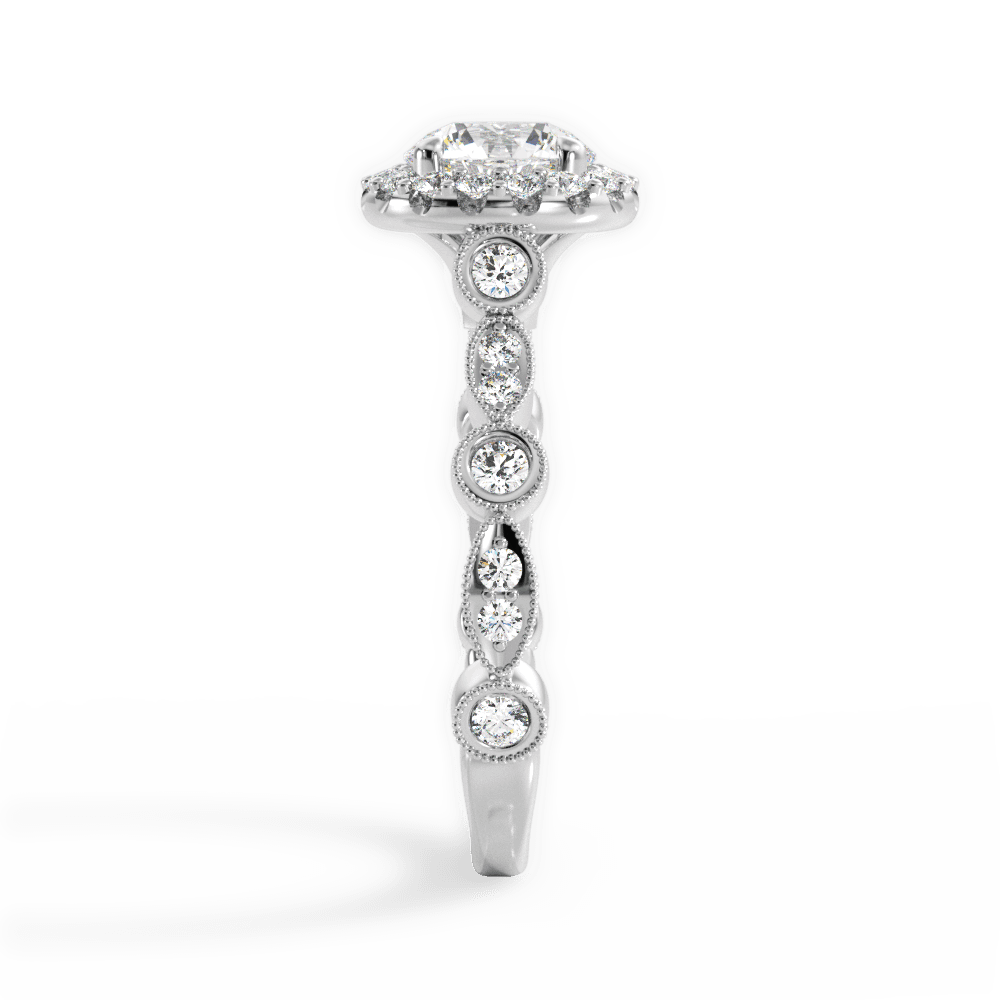 14kt White Gold/18kt White Gold/Platinum/round/perspective