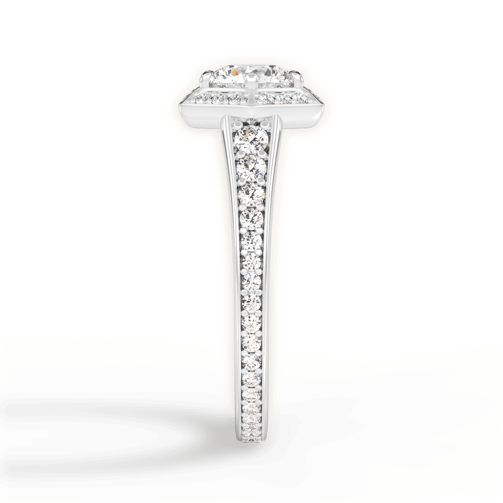 14kt White Gold/18kt White Gold/Platinum/round/perspective