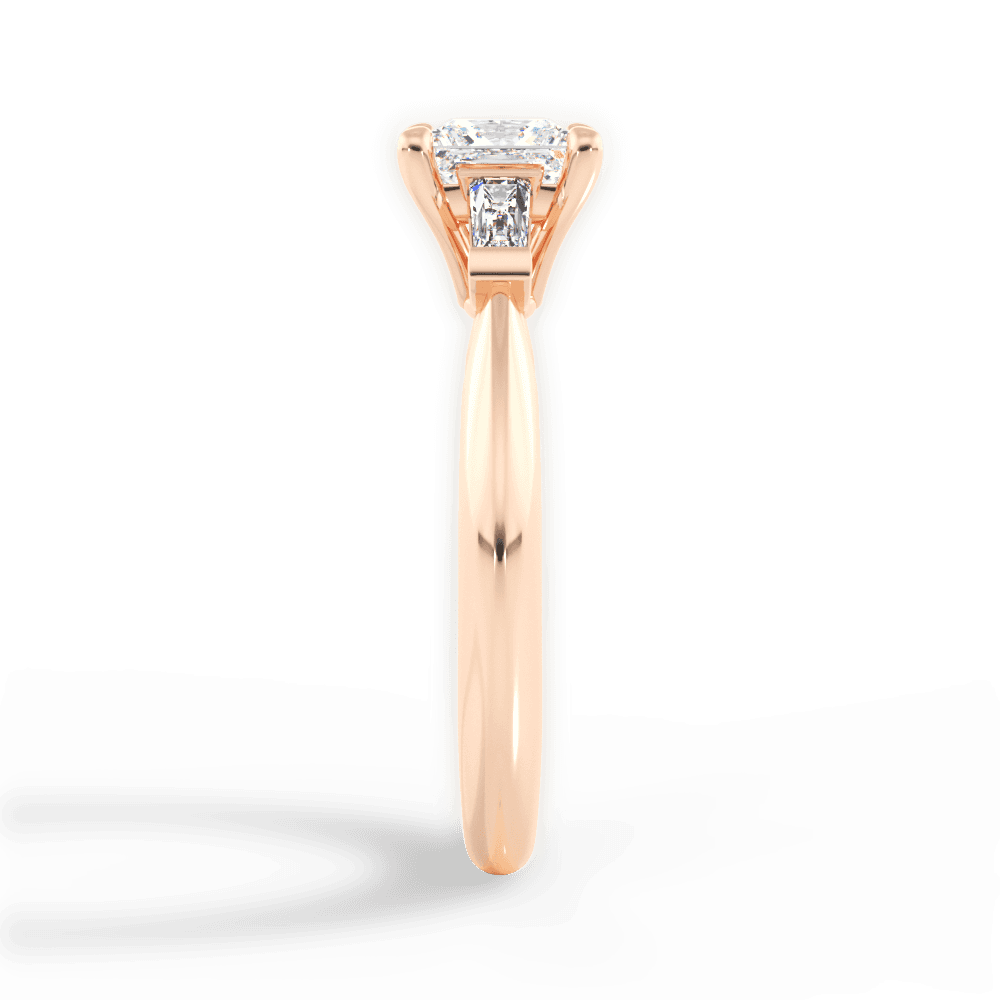14kt Rose Gold/18kt Rose Gold/princess/perspective