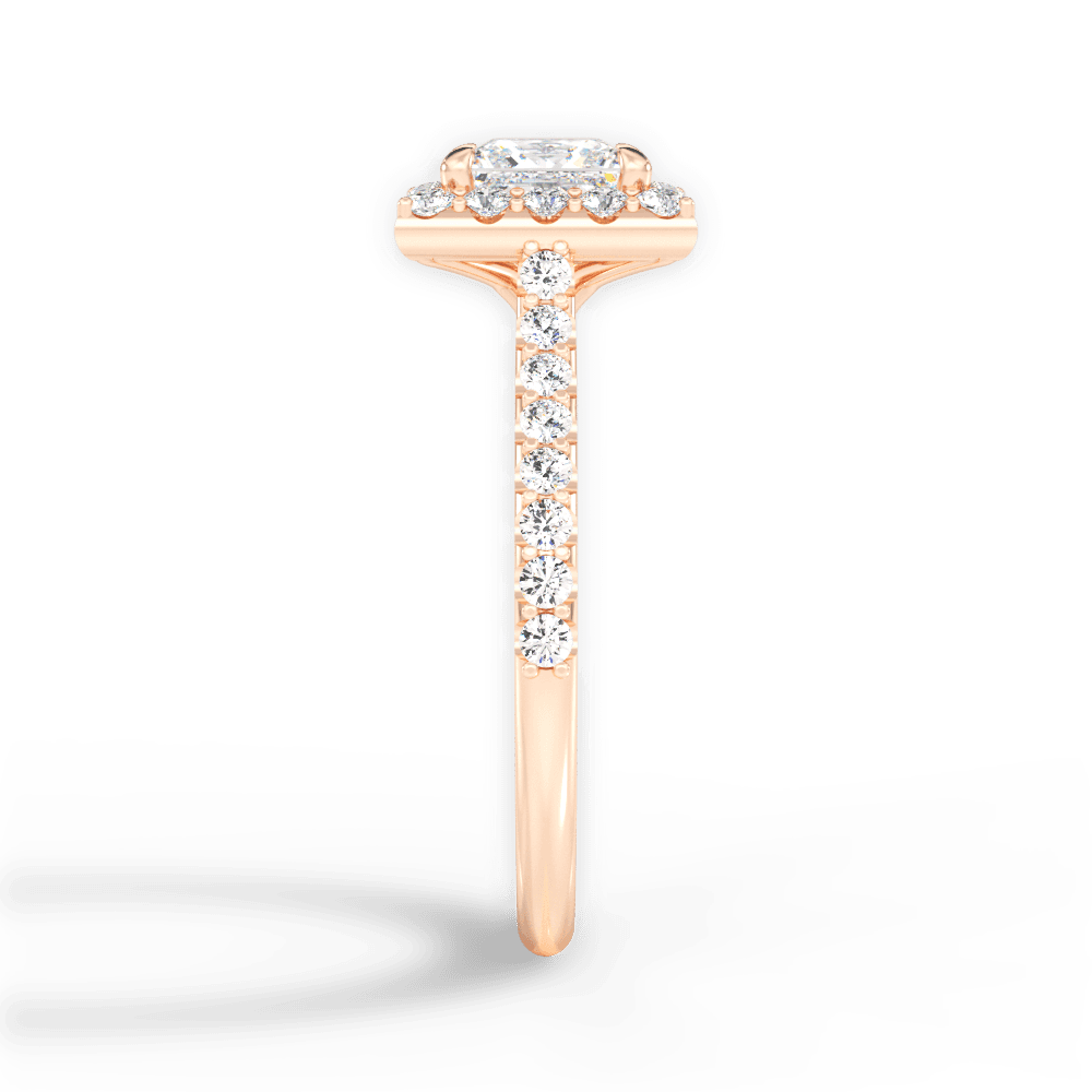 14kt Rose Gold/18kt Rose Gold/princess/perspective