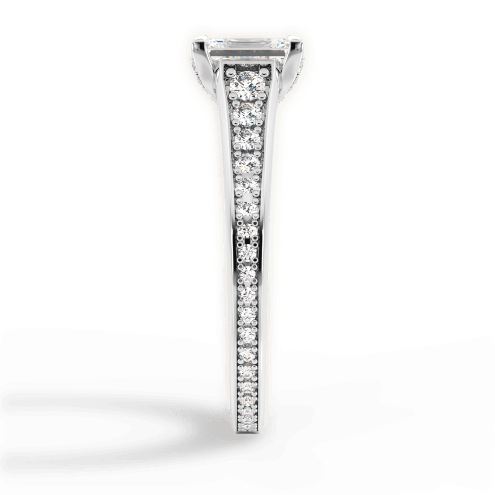 14kt White Gold/18kt White Gold/Platinum/emerald/perspective