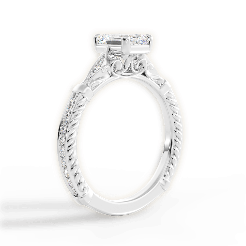 14kt White Gold/18kt White Gold/Platinum/emerald/perspective