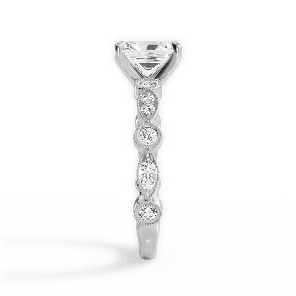 14kt White Gold/18kt White Gold/Platinum/radiant/perspective