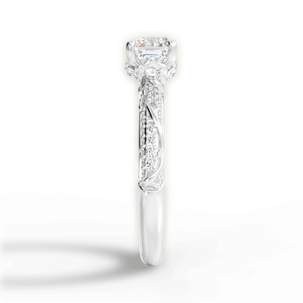 14kt White Gold/18kt White Gold/Platinum/asscher/perspective