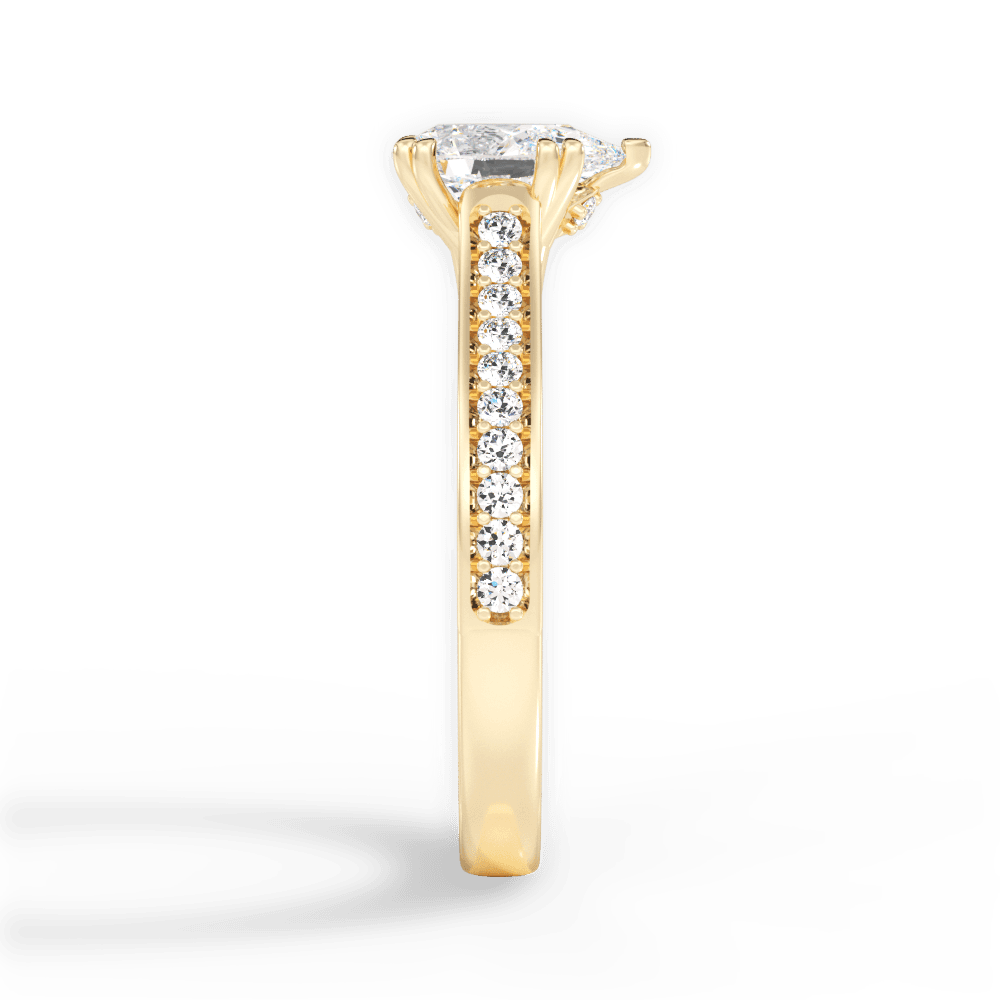 14kt Yellow Gold/18kt Yellow Gold/pear/perspective