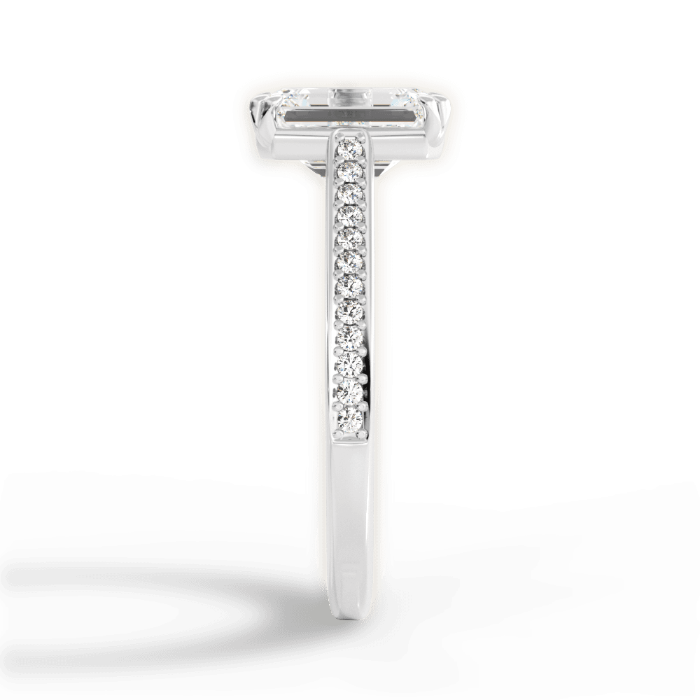 14kt White Gold/18kt White Gold/Platinum/emerald/perspective