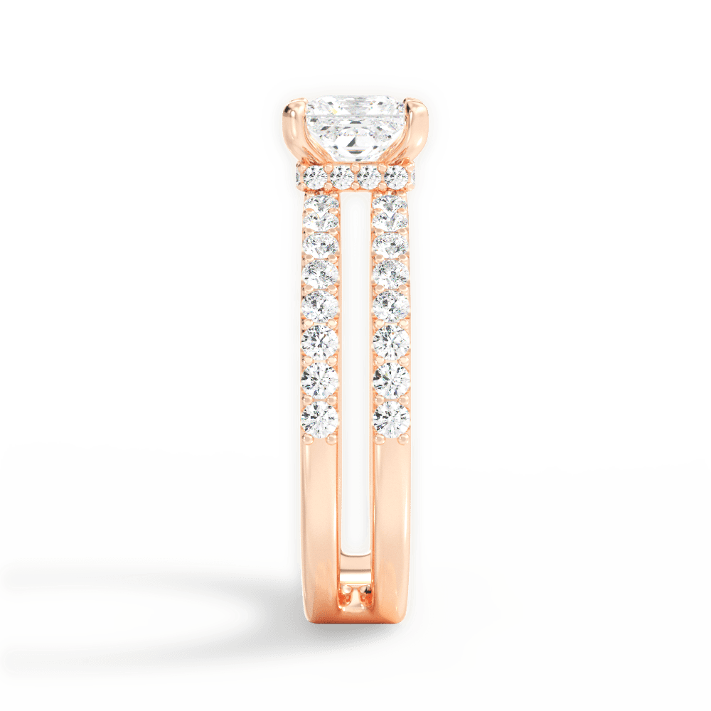 14kt Rose Gold/18kt Rose Gold/princess/perspective