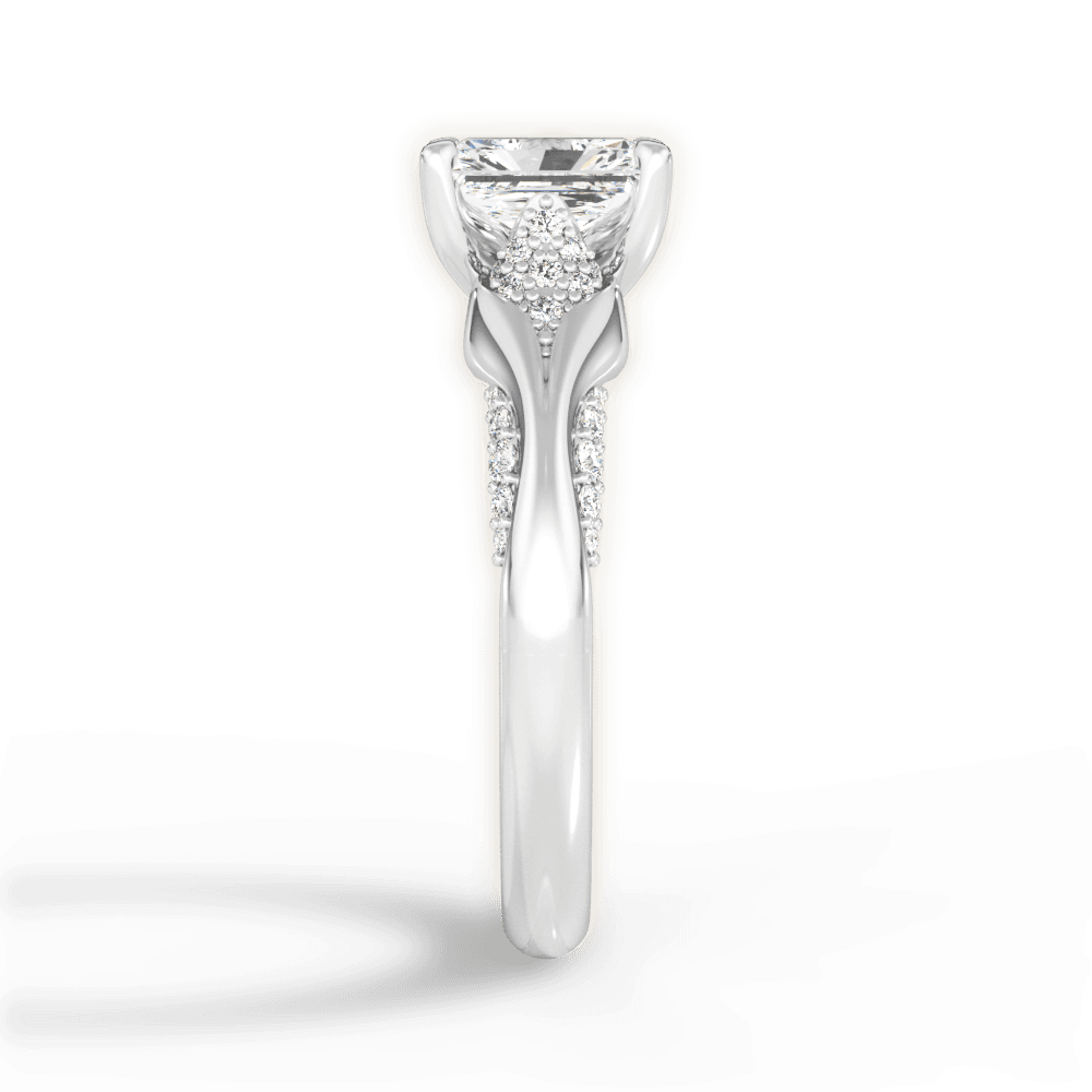 14kt White Gold/18kt White Gold/Platinum/radiant/perspective