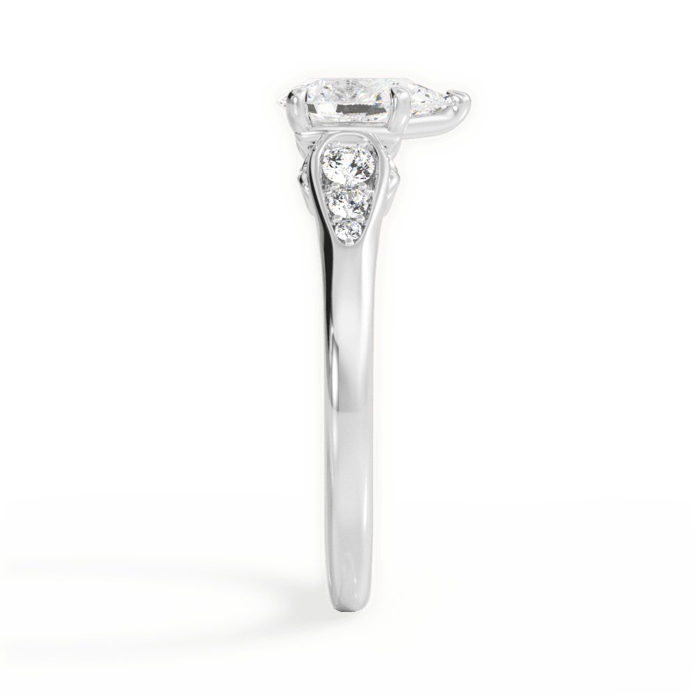 14kt White Gold/18kt White Gold/Platinum/pear/perspective