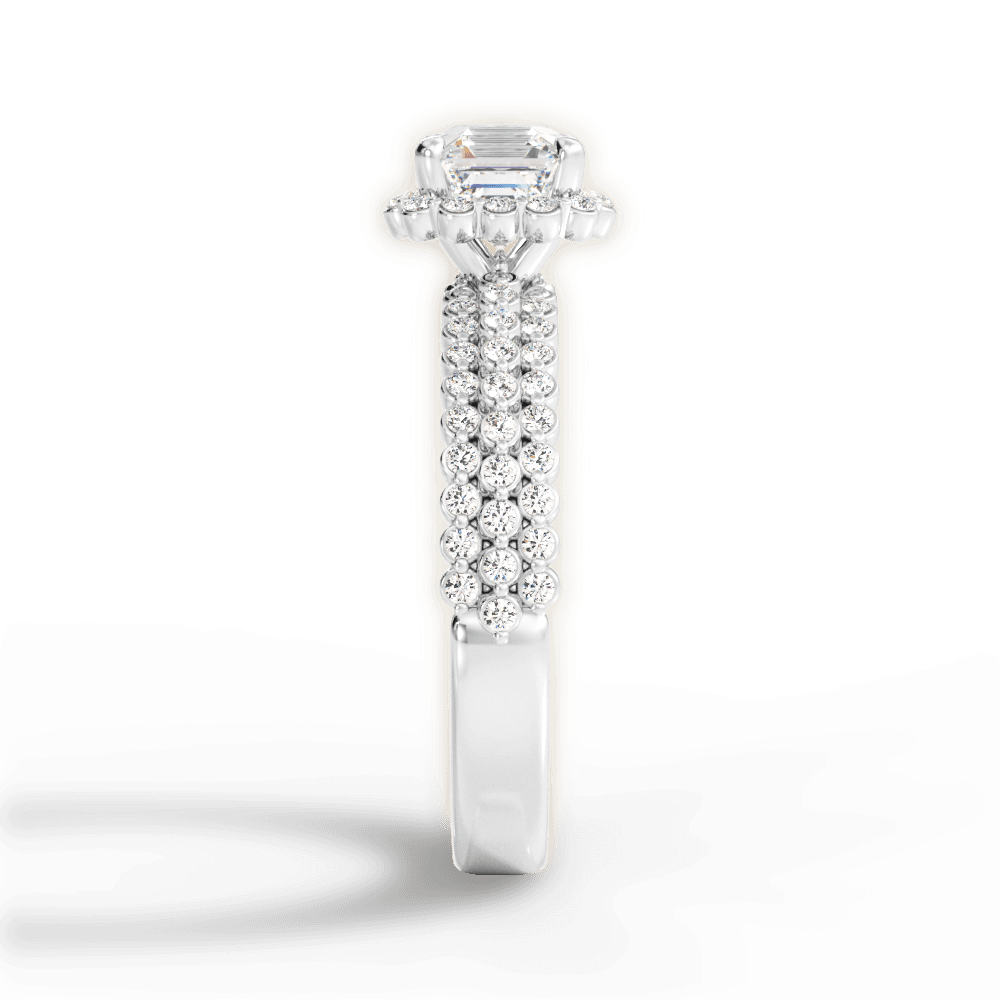 14kt White Gold/18kt White Gold/Platinum/asscher/perspective