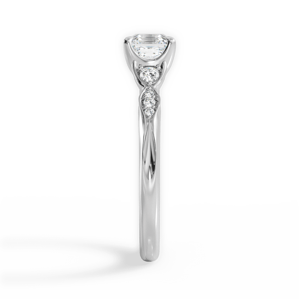 14kt White Gold/18kt White Gold/Platinum/asscher/perspective