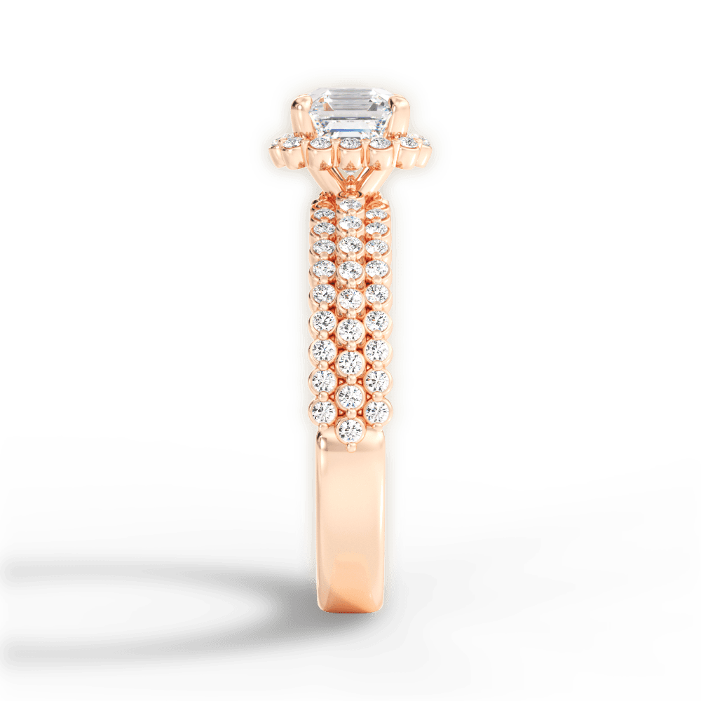 14kt Rose Gold/18kt Rose Gold/asscher/perspective