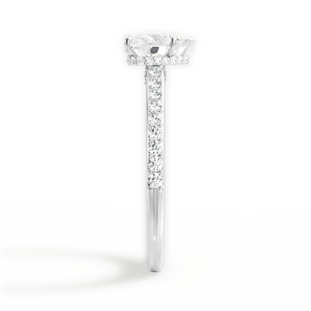 14kt White Gold/18kt White Gold/Platinum/heart/perspective