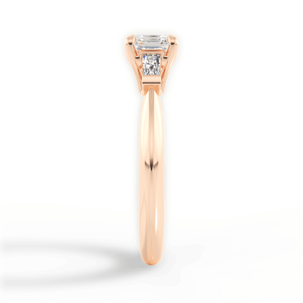 14kt Rose Gold/18kt Rose Gold/asscher/perspective