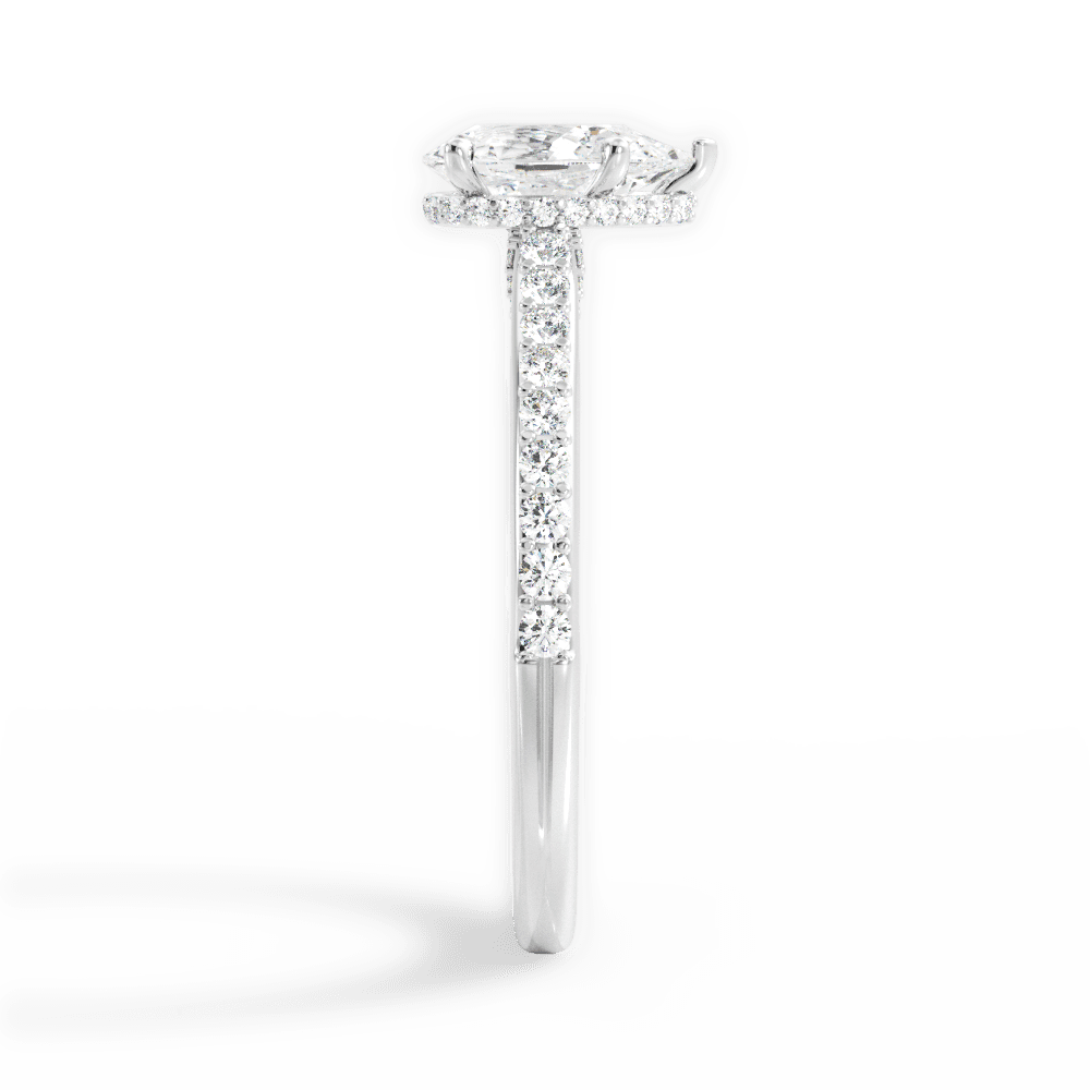 14kt White Gold/18kt White Gold/Platinum/pear/perspective