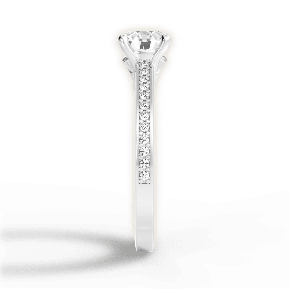 14kt White Gold/18kt White Gold/Platinum/round/perspective