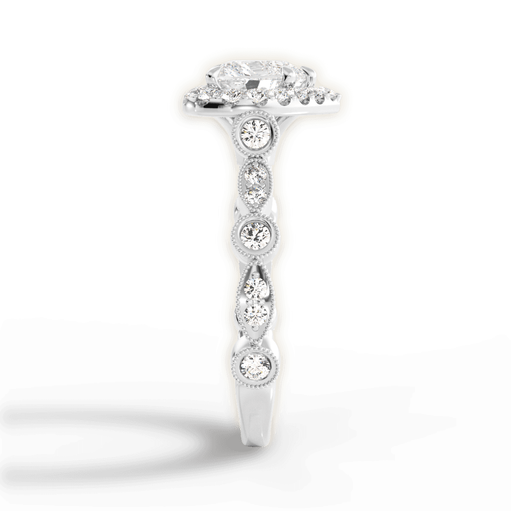 14kt White Gold/18kt White Gold/Platinum/heart/perspective