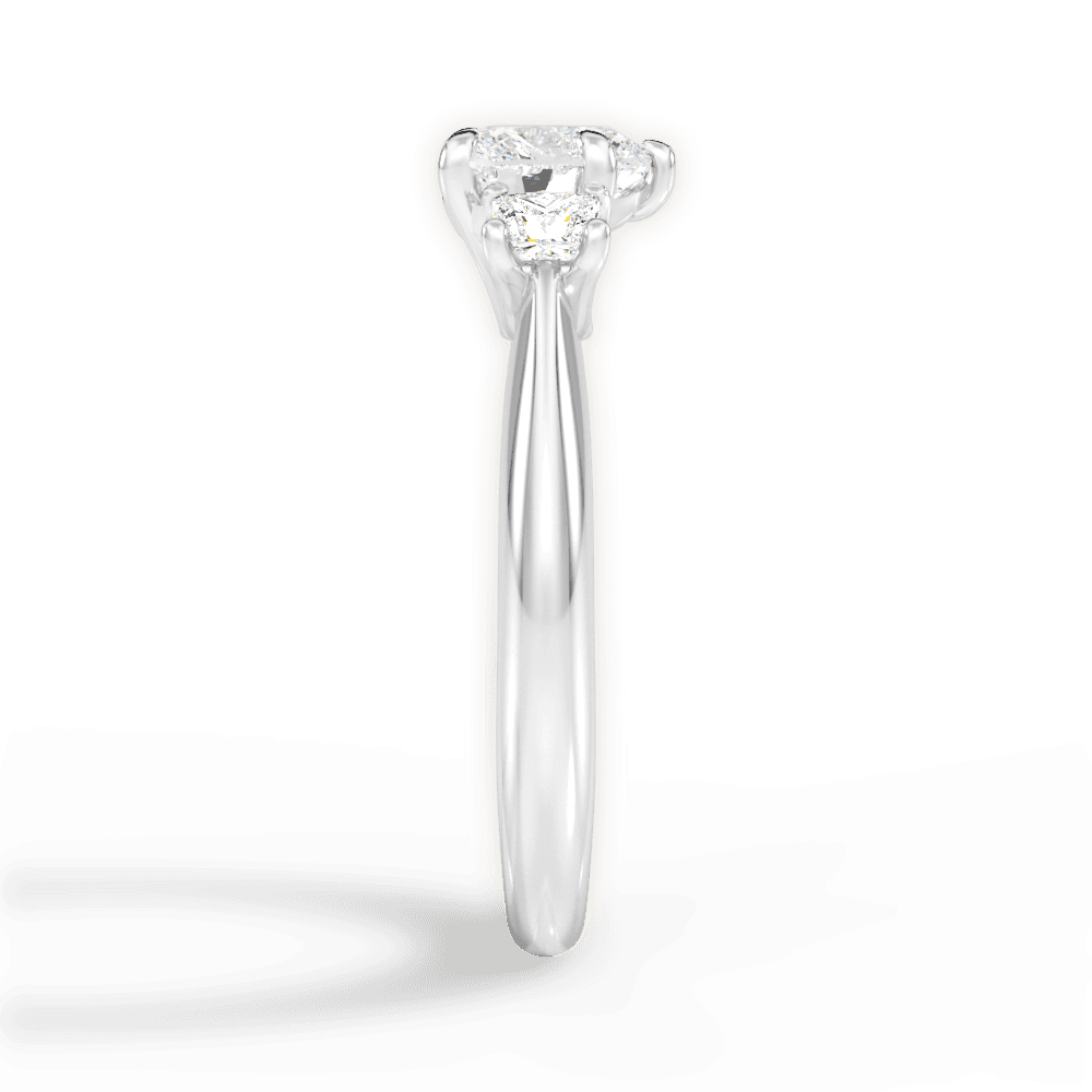 14kt White Gold/18kt White Gold/Platinum/heart/perspective