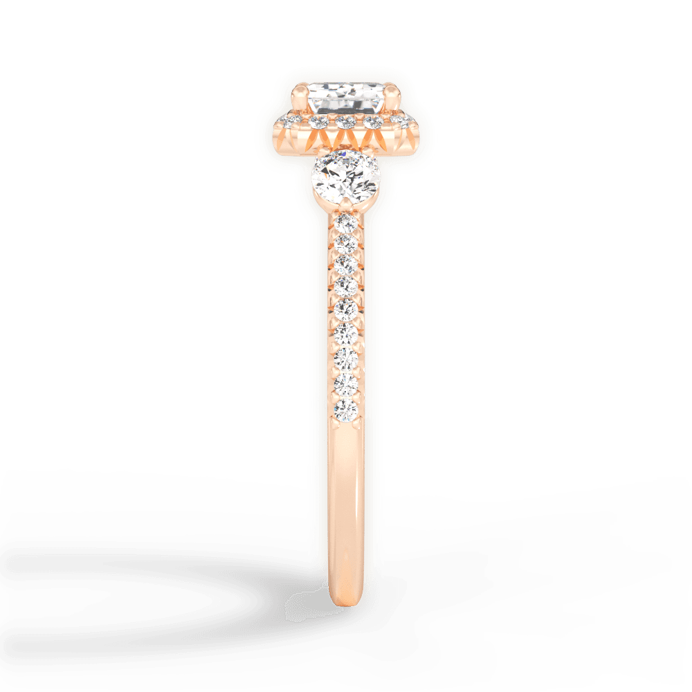 14kt Rose Gold/18kt Rose Gold/emerald/perspective